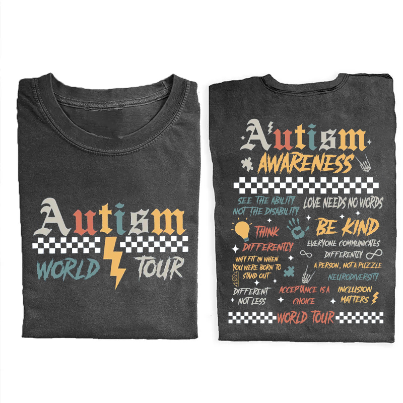 Autism Awareness Neurodiversity World Tour T-Shirt
