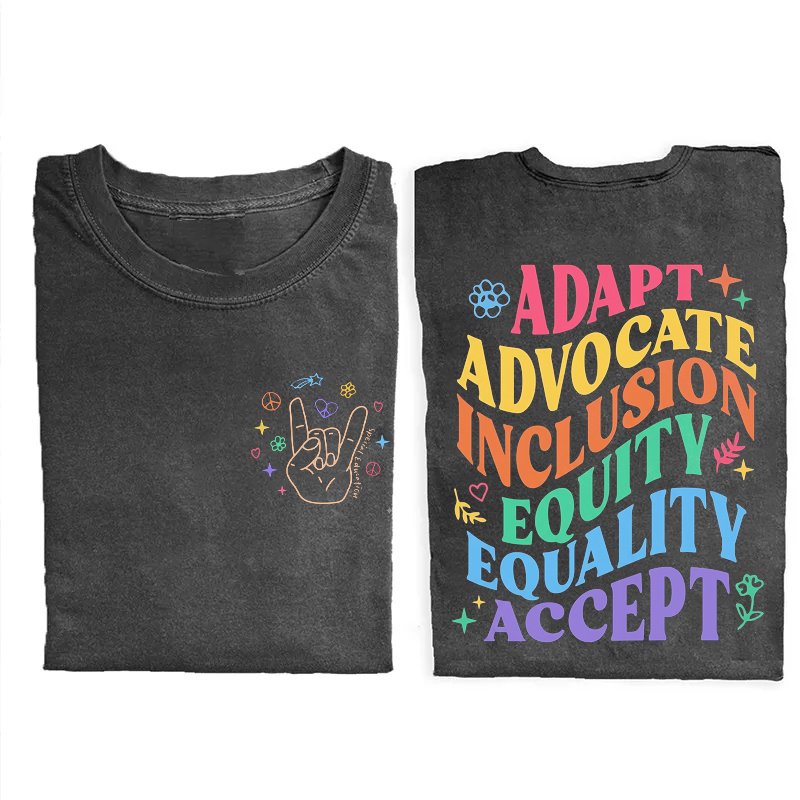 Adapt Advocate Inclusion Equity Equality Accept Autism Awareness T-Shirt