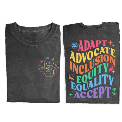 Adapt Advocate Inclusion Equity Equality Accept Autism Awareness T-Shirt
