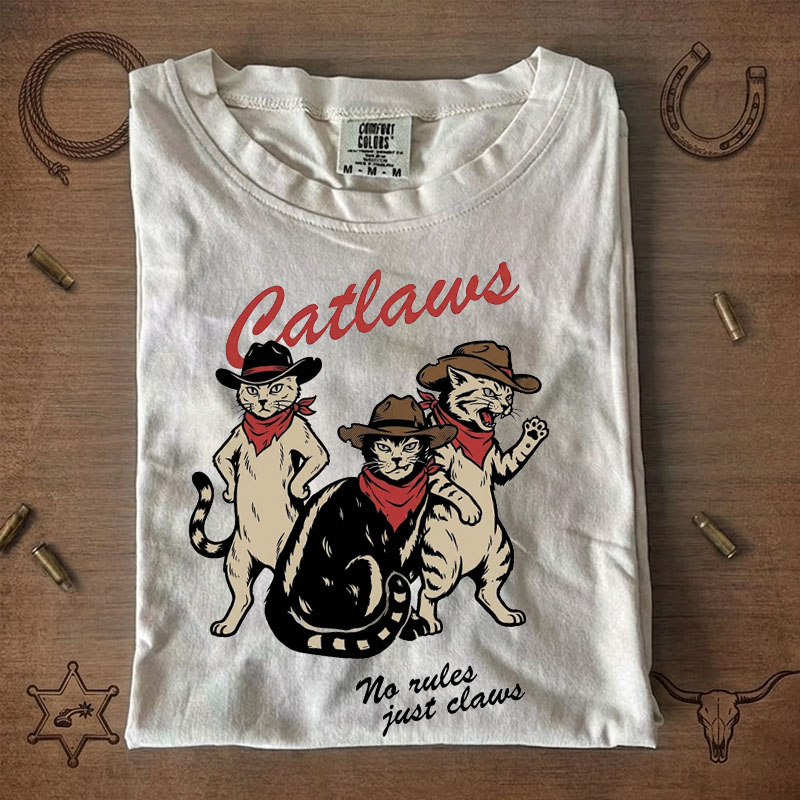 Vintage Cowboy Cat Graphic T-Shirt