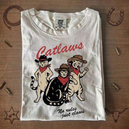Vintage Cowboy Cat Graphic T-Shirt
