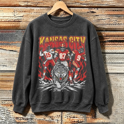Vintage Kansas City Football Skull Sweatshirt