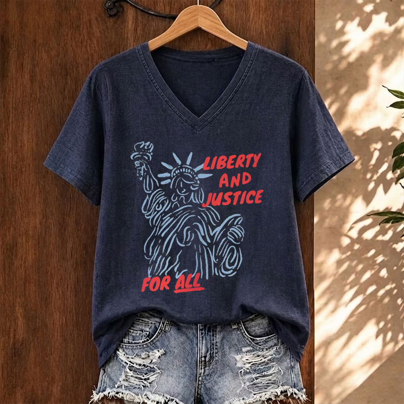 Liberty And Justice For All V-neck T-Shirt
