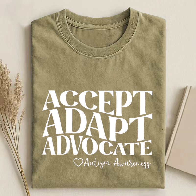 Accept Adapt Advocate Autism Awareness T-Shirt