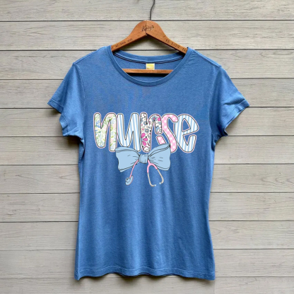 Floral Nurse Cute Spring RN Coquette Nursing T-Shirt