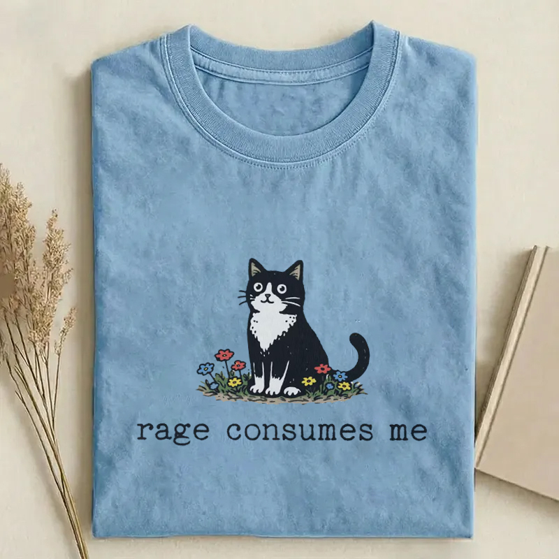 Funny Cat Meme Rage Consumes Me T-Shirt
