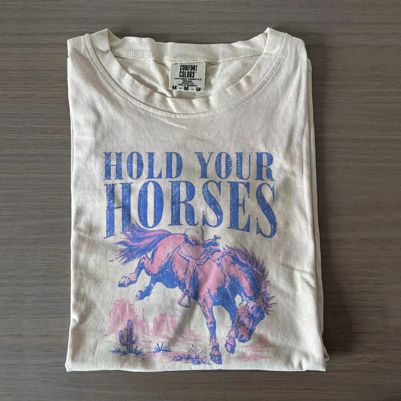 Hold Your Horses Retro Western T-Shirt