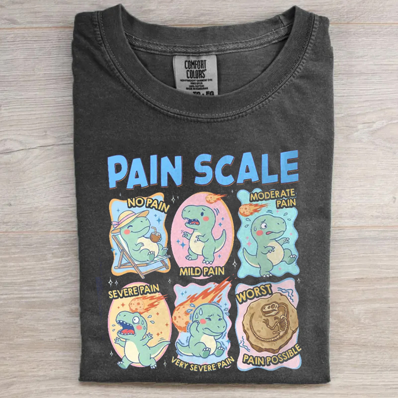 Dinosaur Pain Scale Funny Nurse T-Shirt