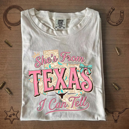 She's From Texas I Can Tell Floral Texas Map Western T-Shirt