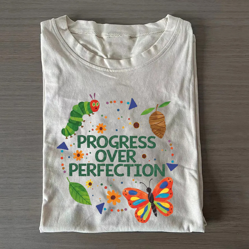  Progress Over Perfection Back To School Motivational Teacher T-Shirt