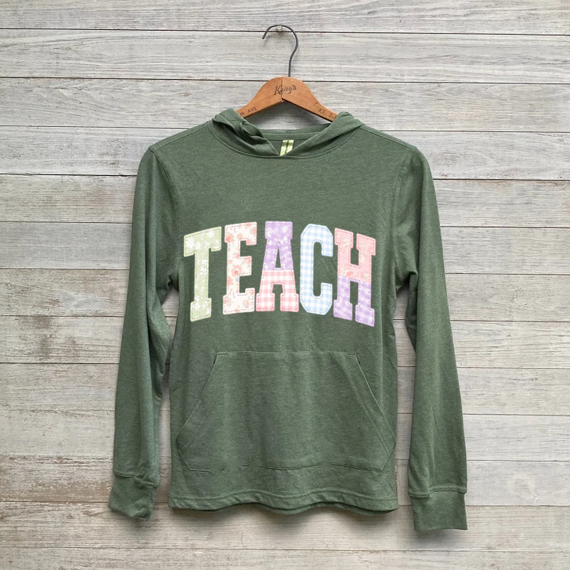 Teacher Faux Patchwork Teach Teacher Life Back To School Gift For Teacher Hoodie