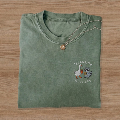 Embroidered Inclusion Is My Jam Neurodiversity Autism Awareness Inclusion Advocate T-Shirt