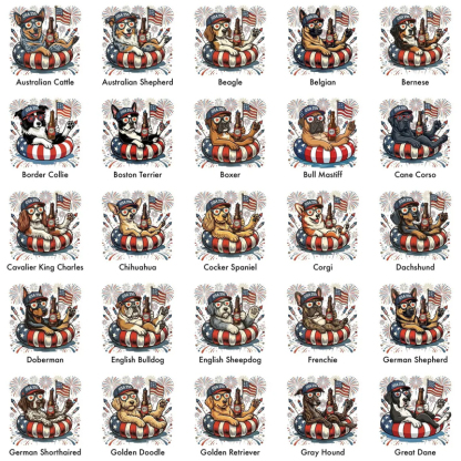 Custom America 250th Anniversary Funny Patriotic Dogs 4th of July T-Shirt