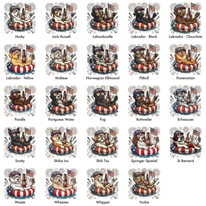 Custom America 250th Anniversary Funny Patriotic Dogs 4th of July T-Shirt
