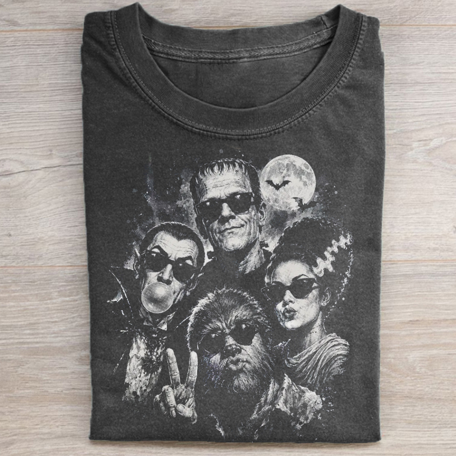 Retro Halloween Monster Selfie T-shirt