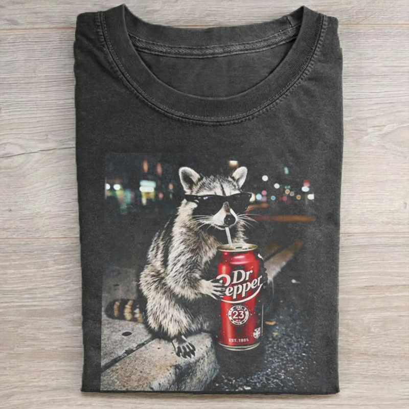 Cool Raccoon Graphic T-shirt