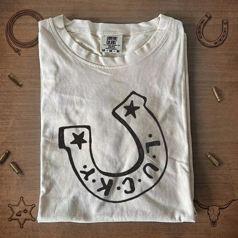 Good Luck Vintage Inspired Retro Western Graphic T-Shirt