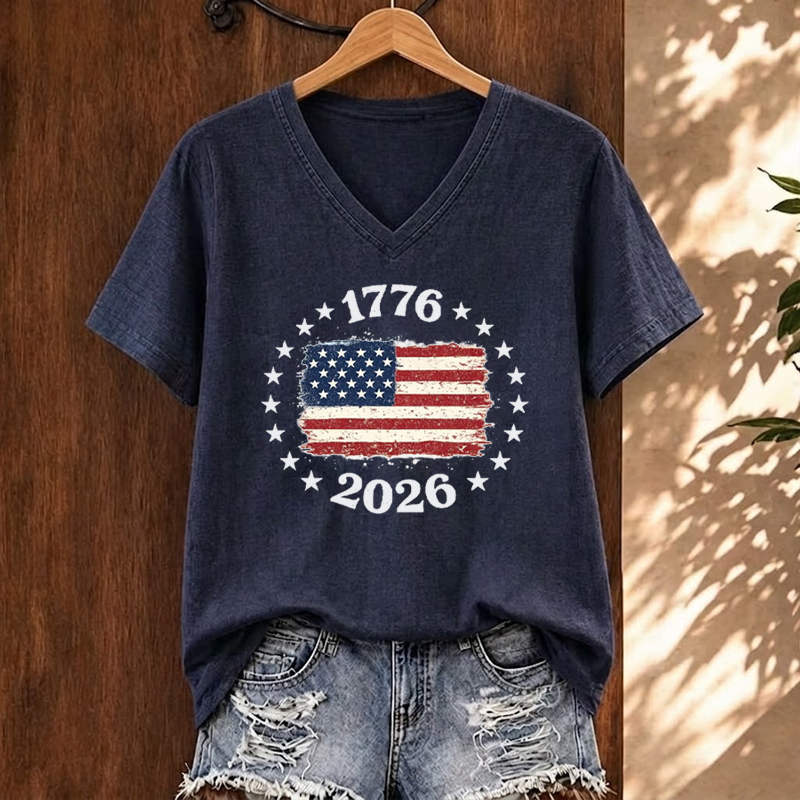 USA 250th Anniversary V-neck T-Shirt