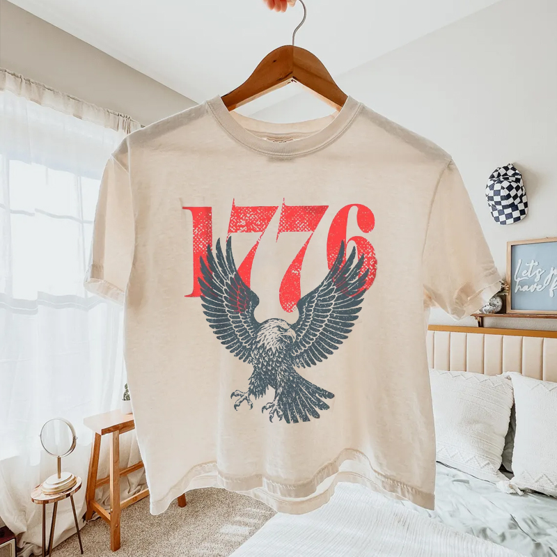 Retro 1776 Bald Eagle 250th Anniversary Boxy T-Shirt