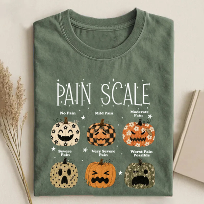 Pumpkin Pain Scale Funny Nurse Halloween T-Shirt