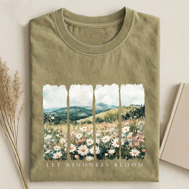 Let Kindness Bloom Be Cool Be Kind Retro Flower T-Shirt