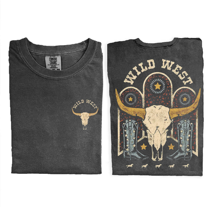 Wild West Longhorn Skull T-Shirt