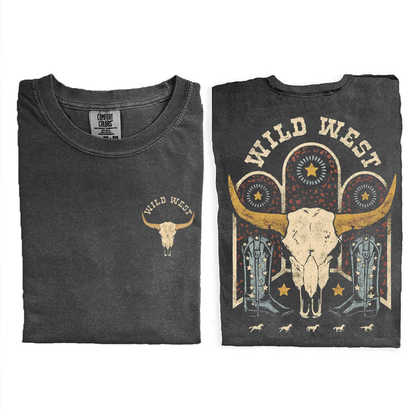 Wild West Longhorn Skull T-Shirt