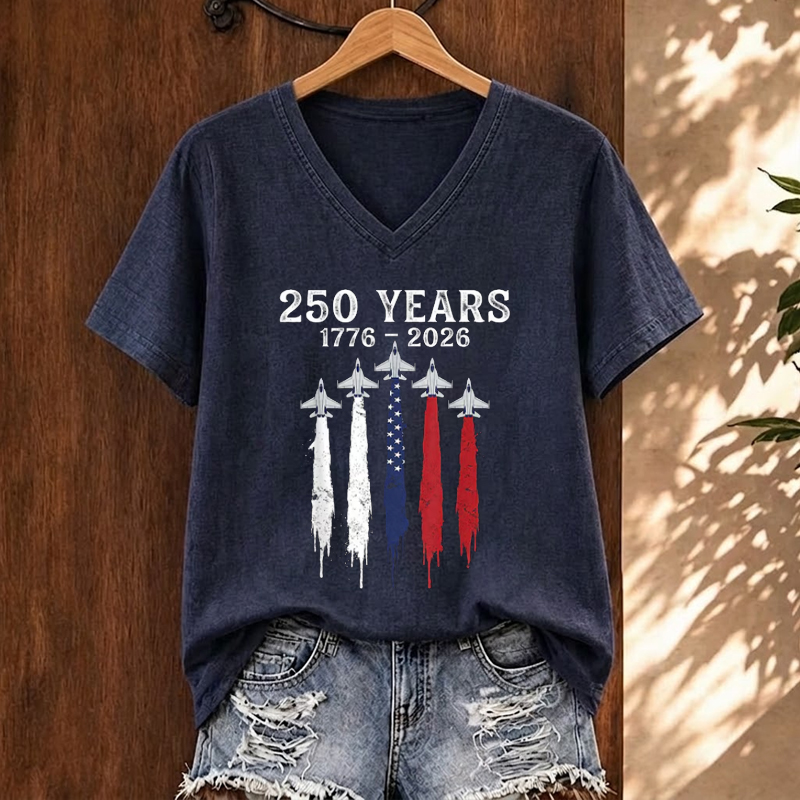 USA 250th Anniversary V-neck T-Shirt