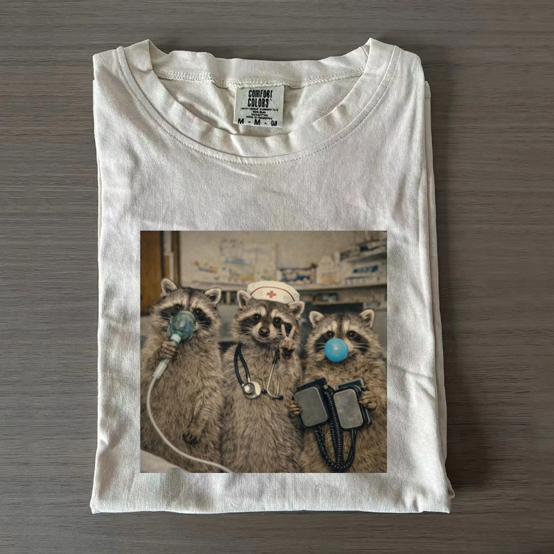 Funny Emergency Room Nurse Raccoon T-Shirt