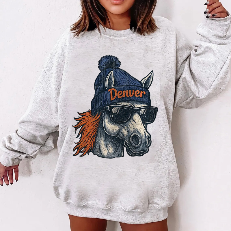 Retro Style Denver Football Sweatshirt
