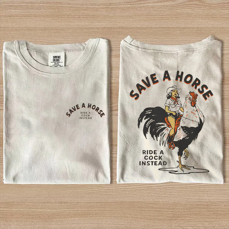 Rooster Rodeo Cowgirl Cowboy Western Punk Rock T-Shirt