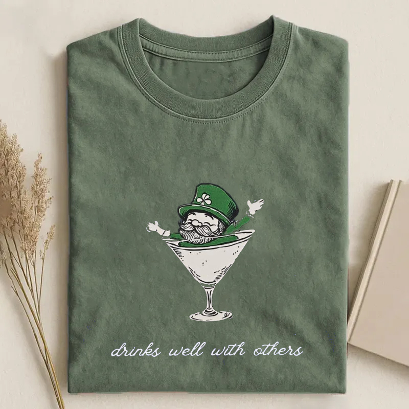 Leprechaun Martini Cocktail St Patricks Day T-Shirt