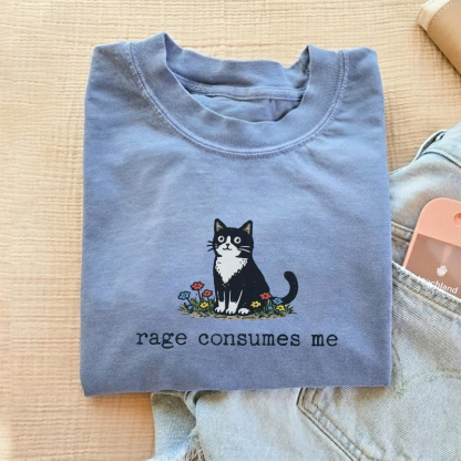 Funny Cat Meme Rage Consumes T-shirt