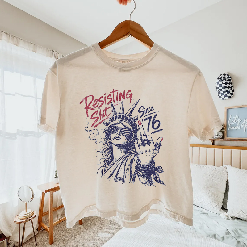 1776 Resistance Funny 4th Of July Boxy T-Shirt