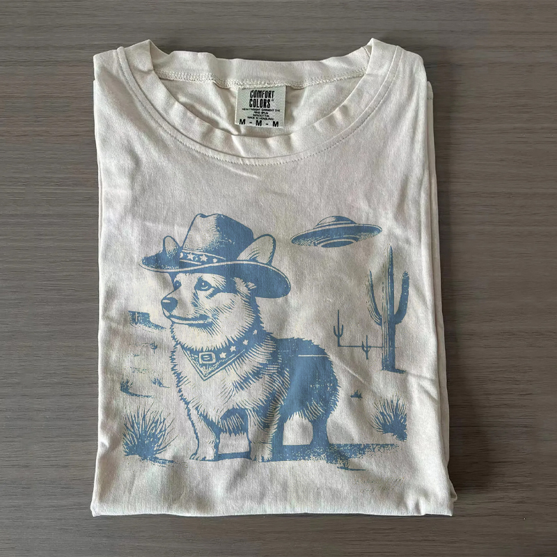 Corgi UFO Western T-shirt