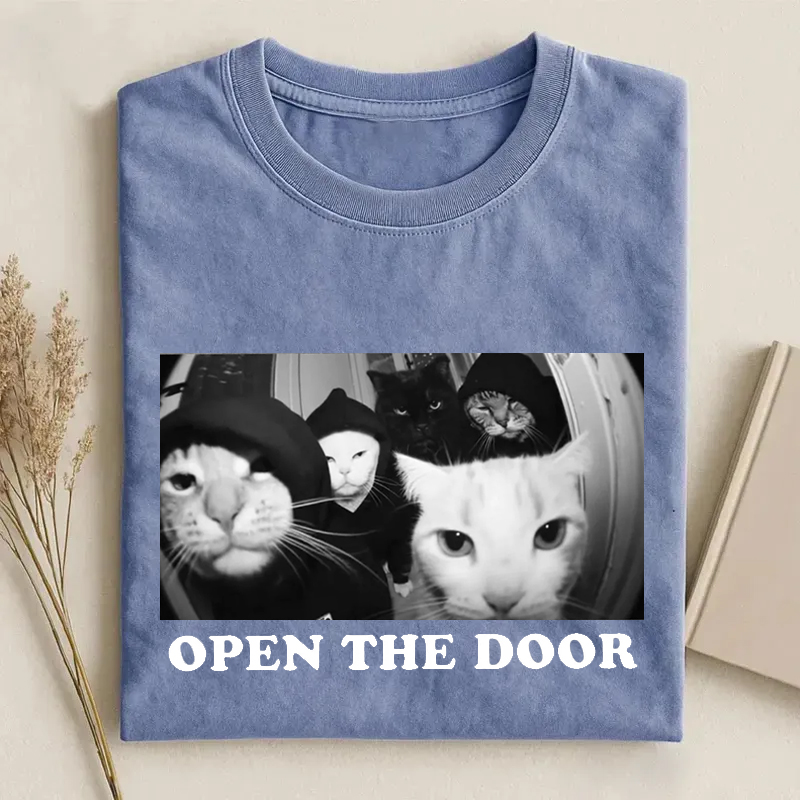  Open The Door Funny Cat Gang T-shirt