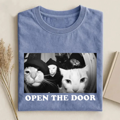  Open The Door Funny Cat Gang T-shirt