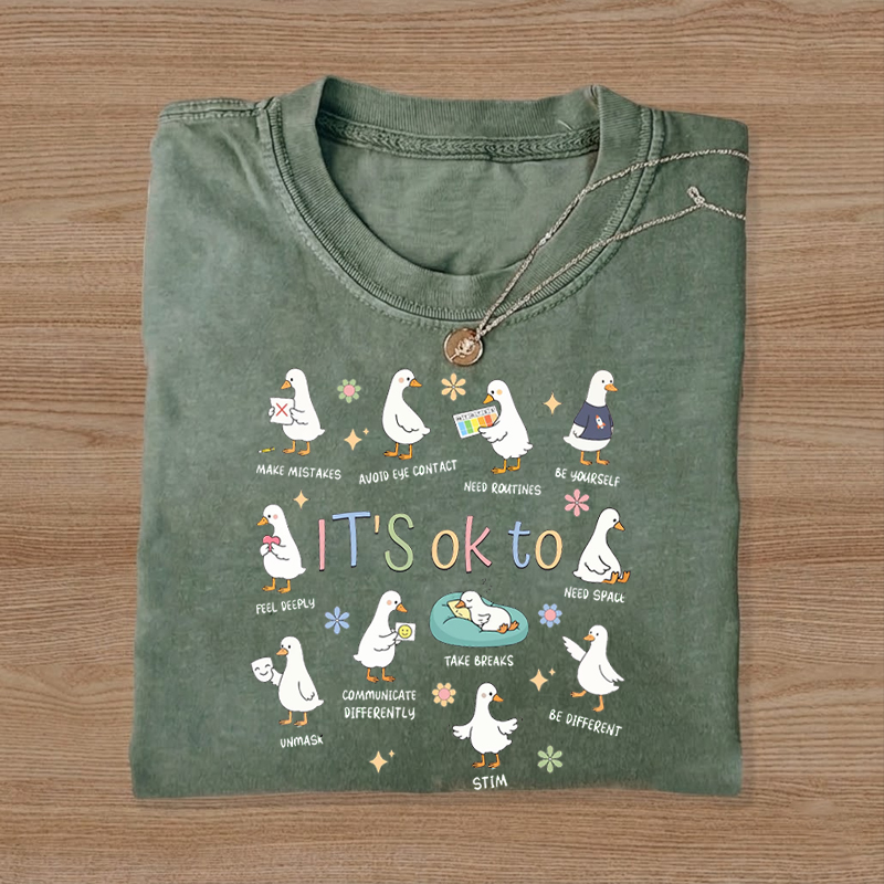It’s Ok To Be Different Autism Goose Autism Acceptance T-Shirt