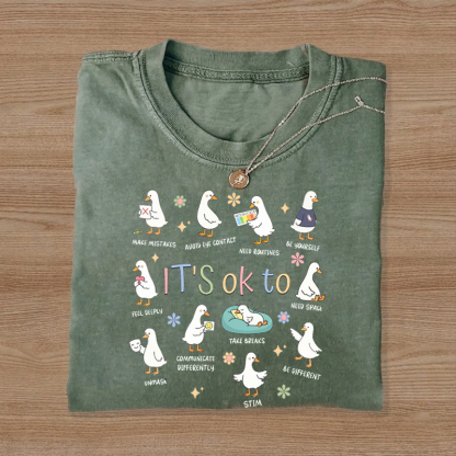 It’s Ok To Be Different Autism Goose Autism Acceptance T-Shirt