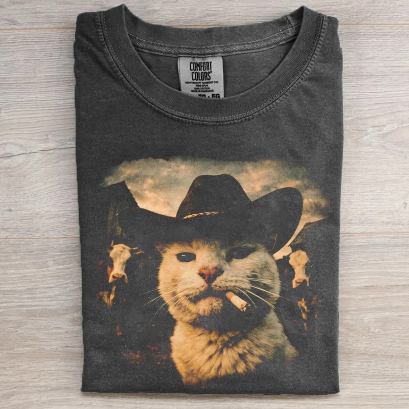 Funny Cowboy Cat T-Shirt