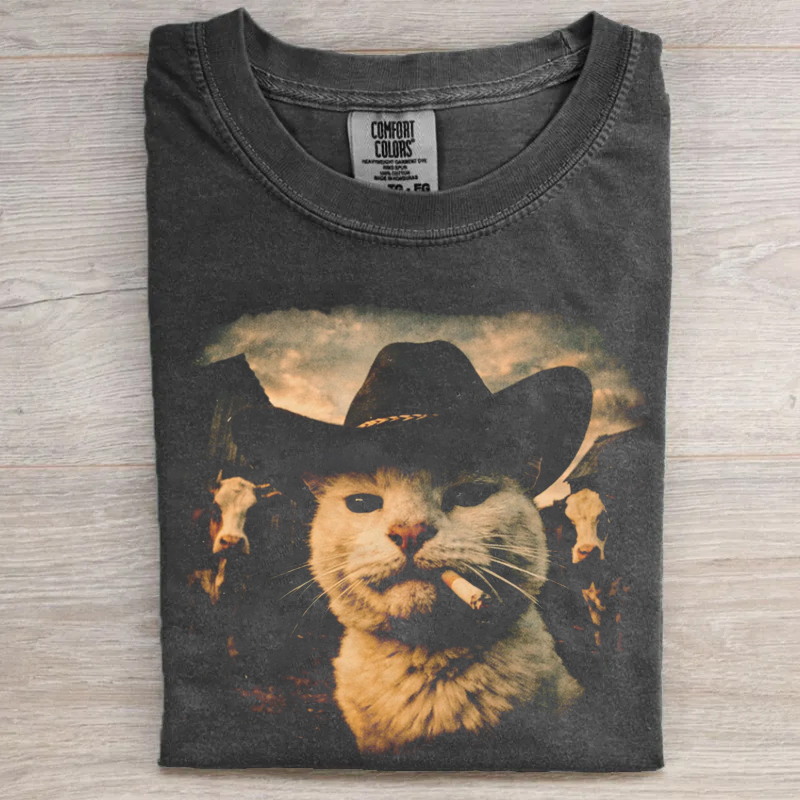 Funny Cowboy Cat T-Shirt