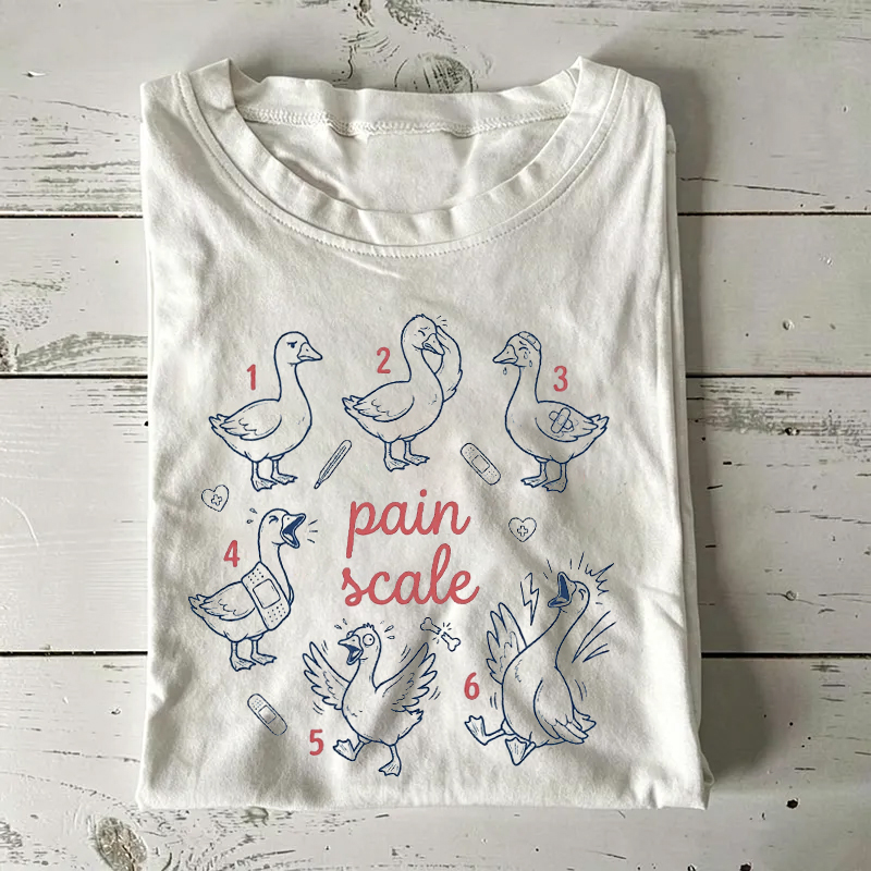 Pain Scale Goose Nurse Funny Nursing Humor T-Shirt