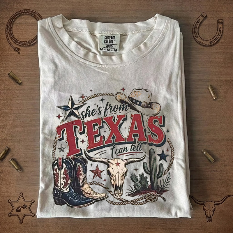 Texas Graphic Floral Map Western T-Shirt