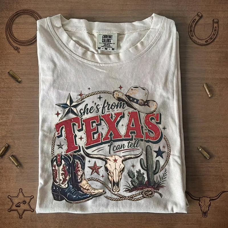 Texas Graphic Floral Map Western T-Shirt