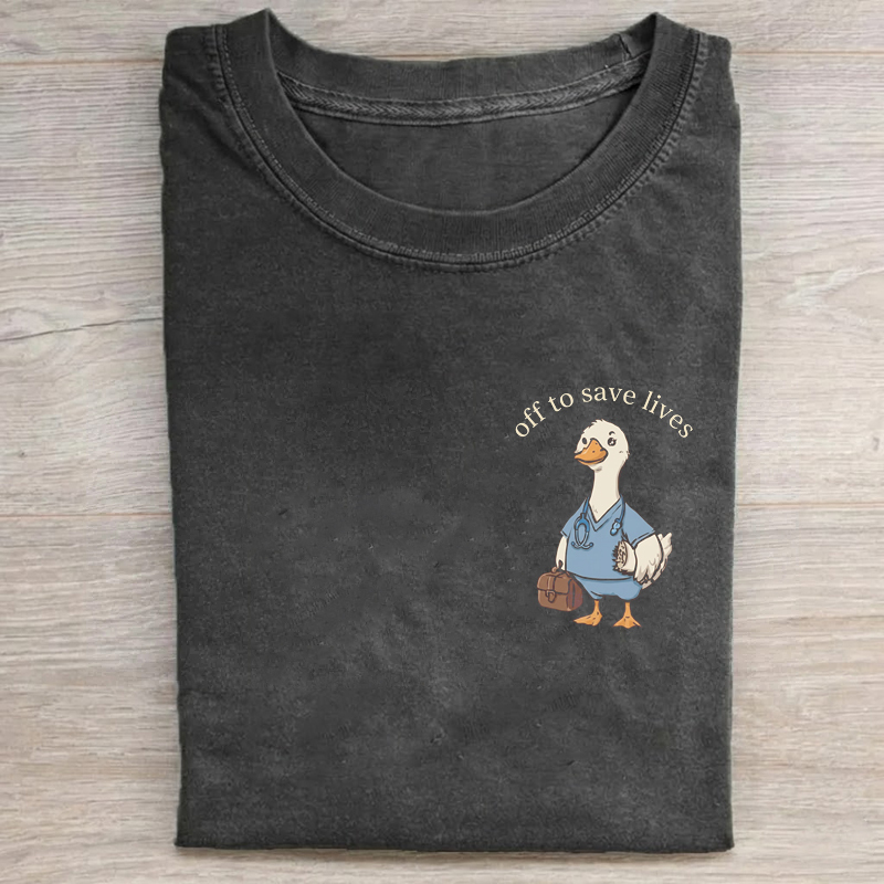 Funny Nurse Off To Save Lives T-Shirt