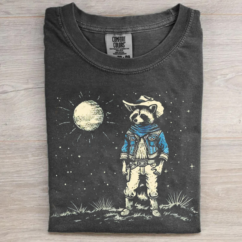 Cowboy Raccoon Western Graphic T-Shirt