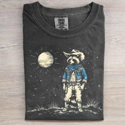 Cowboy Raccoon Western Graphic T-Shirt