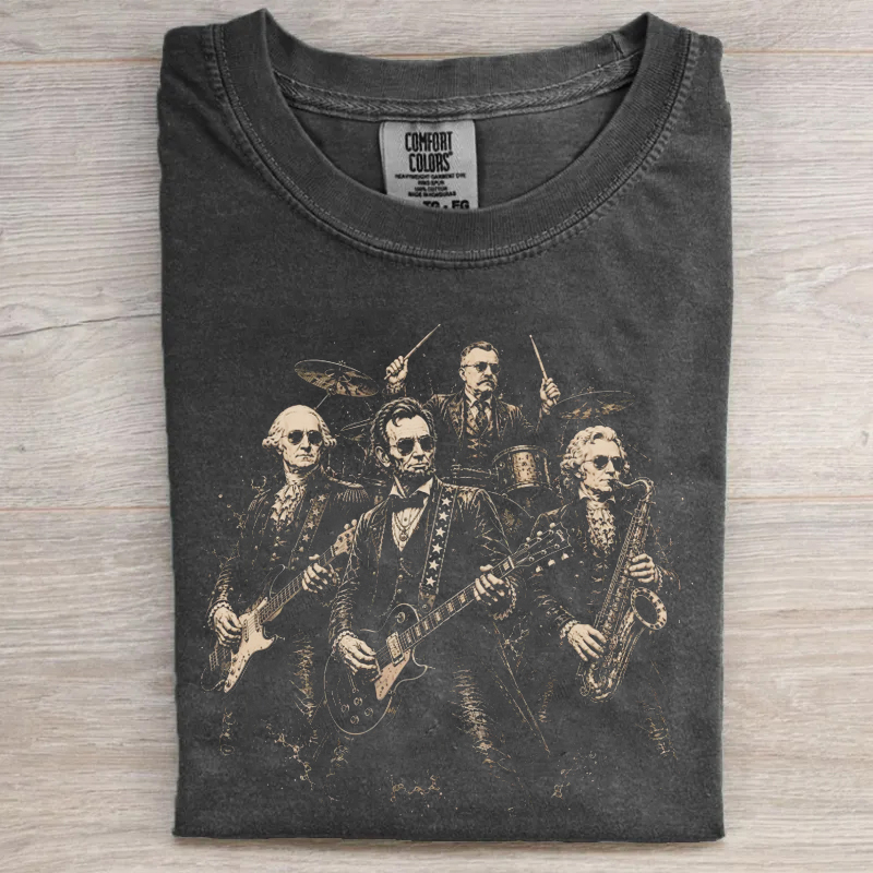 Funny Founding Fathers Rock Band T-Shirt