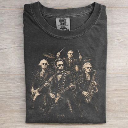 Funny Founding Fathers Rock Band T-Shirt