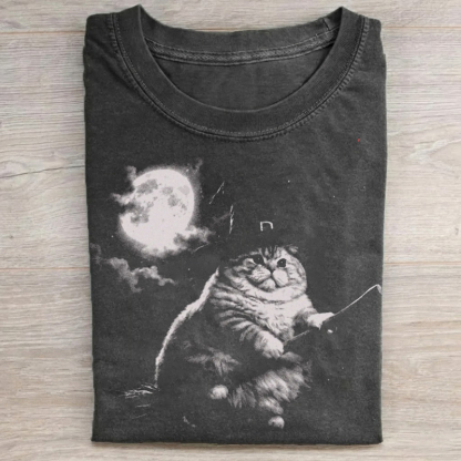 Chonk Witch Cat meme Halloween T-shirt